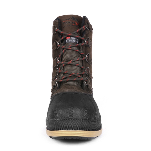 Men's Waterproof Winter Snow Boots - DARK BROWN BLACK - 2